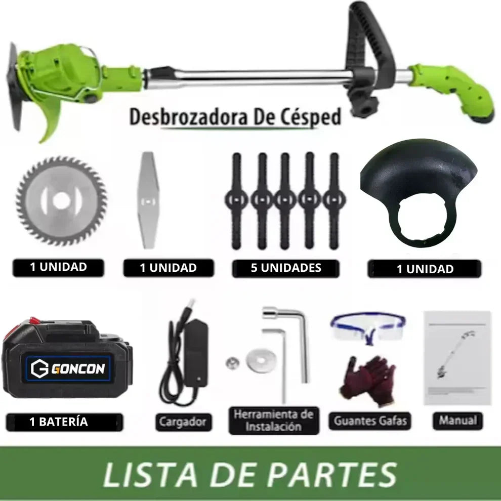 INALAMBRICA! Desbrozadora Eléctrica 3 en 1 Podadora Cortadora Césped